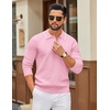 image:imageCOOFANDY Men Knit Polo Sweater Long Sleeve Polo Shirts Casual Golf PulloverLight Pink