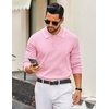 image:imageCOOFANDY Men Knit Polo Sweater Long Sleeve Polo Shirts Casual Golf PulloverLight Pink