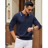 image:imageCOOFANDY Men Knit Polo Sweater Long Sleeve Polo Shirts Casual Golf PulloverMidnight Blue