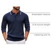 image:imageCOOFANDY Men Knit Polo Sweater Long Sleeve Polo Shirts Casual Golf PulloverMidnight Blue