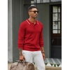 image:imageCOOFANDY Men Knit Polo Sweater Long Sleeve Polo Shirts Casual Golf PulloverRed
