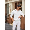 image:imageCOOFANDY Men Knit Polo Sweater Long Sleeve Polo Shirts Casual Golf PulloverWhite