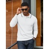 image:imageCOOFANDY Men Knit Polo Sweater Long Sleeve Polo Shirts Casual Golf PulloverWhite