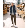 image:imageCOOFANDY Mens Casual Joggers Cotton Elastic Drawstring Chino Cargo PantsBrown