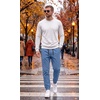 image:imageCOOFANDY Mens Casual Joggers Cotton Elastic Drawstring Chino Cargo PantsDenim Blue