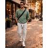 image:imageCOOFANDY Mens Casual Joggers Cotton Elastic Drawstring Chino Cargo PantsLight Grey