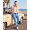 image:imageCOOFANDY Mens Casual Joggers Cotton Elastic Drawstring Chino Cargo PantsSky Blue