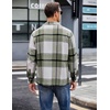 image:imageCOOFANDY Mens Flannel Shirts Casual Button Down Plaid Shirt Jacket Long Sleeve Fleece Shacket with PocketsSage Green