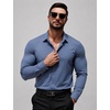 image:imageCOOFANDY Mens Muscle Fit Dress Shirts Long Sleeve Button Down ShirtsBlue