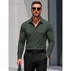 image:imageCOOFANDY Mens Muscle Fit Dress Shirts Long Sleeve Button Down ShirtsLight Green