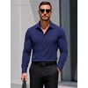 image:imageCOOFANDY Mens Muscle Fit Dress Shirts Long Sleeve Button Down ShirtsNavy Blue