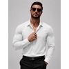 image:imageCOOFANDY Mens Muscle Fit Dress Shirts Long Sleeve Button Down ShirtsWhite
