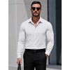 image:imageCOOFANDY Mens Muscle Fit Dress Shirts Long Sleeve Button Down ShirtsWhite