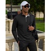 image:imageCOOFANDY Mens Quarter Zip Pullover Golf Shirts Casual Mock Neck SweatshirtAll Black