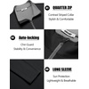 image:imageCOOFANDY Mens Quarter Zip Pullover Golf Shirts Casual Mock Neck SweatshirtAll Black