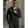 image:imageCOOFANDY Mens Quarter Zip Pullover Golf Shirts Casual Mock Neck SweatshirtAll Black