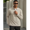 image:imageCOOFANDY Mens Quarter Zip Pullover Golf Shirts Casual Mock Neck SweatshirtBeige