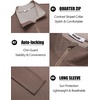 image:imageCOOFANDY Mens Quarter Zip Pullover Golf Shirts Casual Mock Neck SweatshirtBrown