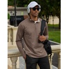 image:imageCOOFANDY Mens Quarter Zip Pullover Golf Shirts Casual Mock Neck SweatshirtBrown