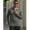 image:imageCOOFANDY Mens Quarter Zip Pullover Golf Shirts Casual Mock Neck SweatshirtDark Green