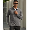 image:imageCOOFANDY Mens Quarter Zip Pullover Golf Shirts Casual Mock Neck SweatshirtDark Grey
