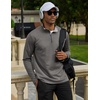 image:imageCOOFANDY Mens Quarter Zip Pullover Golf Shirts Casual Mock Neck SweatshirtDark Grey
