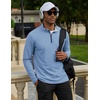 image:imageCOOFANDY Mens Quarter Zip Pullover Golf Shirts Casual Mock Neck SweatshirtLight Blue