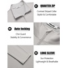 image:imageCOOFANDY Mens Quarter Zip Pullover Golf Shirts Casual Mock Neck SweatshirtLight Grey