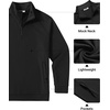 image:imageCOOFANDY Mens Quarter Zip Pullover Lightweight Mock Neck Polo SweatshirtBlack