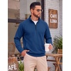 image:imageCOOFANDY Mens Quarter Zip Pullover Lightweight Mock Neck Polo SweatshirtBlue