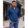 image:imageCOOFANDY Mens Quarter Zip Pullover Lightweight Mock Neck Polo SweatshirtBlue
