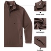 image:imageCOOFANDY Mens Quarter Zip Pullover Lightweight Mock Neck Polo SweatshirtBrown