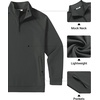 image:imageCOOFANDY Mens Quarter Zip Pullover Lightweight Mock Neck Polo SweatshirtDark Grey