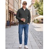 image:imageCOOFANDY Mens Quarter Zip Pullover Lightweight Mock Neck Polo SweatshirtDark Grey