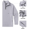 image:imageCOOFANDY Mens Quarter Zip Pullover Lightweight Mock Neck Polo SweatshirtGrey
