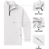 image:imageCOOFANDY Mens Quarter Zip Pullover Lightweight Mock Neck Polo SweatshirtWhite