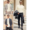 image:imageCOOFANDY Mens Slim Fit Turtleneck Sweater Casual Knitted Pullover SweatersApricot