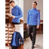 image:imageCOOFANDY Mens Slim Fit Turtleneck Sweater Casual Twisted Knitted PulloverBlue