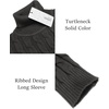 image:imageCOOFANDY Mens Slim Fit Turtleneck Sweater Casual Twisted Knitted PulloverCharcoal Grey