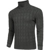 image:imageCOOFANDY Mens Slim Fit Turtleneck Sweater Casual Twisted Knitted PulloverCharcoal Grey