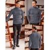 image:imageCOOFANDY Mens Slim Fit Turtleneck Sweater Casual Twisted Knitted PulloverDark Gray