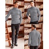 image:imageCOOFANDY Mens Slim Fit Turtleneck Sweater Casual Twisted Knitted PulloverGrey
