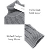 image:imageCOOFANDY Mens Slim Fit Turtleneck Sweater Casual Twisted Knitted PulloverGrey