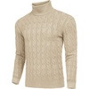 image:imageCOOFANDY Mens Slim Fit Turtleneck Sweater Casual Twisted Knitted PulloverLight Khaki
