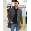 image:imageCOOFANDY Mens Wool Blend Coat Winter Trench Overcoat Classic Peacoat1black Plaid