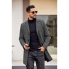 image:imageCOOFANDY Mens Wool Blend Coat Winter Trench Overcoat Classic Peacoat1black Plaid