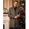 image:imageCOOFANDY Mens Wool Blend Coat Winter Trench Overcoat Classic PeacoatAbrown Plaid
