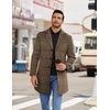 image:imageCOOFANDY Mens Wool Blend Coat Winter Trench Overcoat Classic PeacoatAbrown Plaid