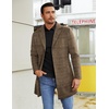 image:imageCOOFANDY Mens Wool Blend Coat Winter Trench Overcoat Classic PeacoatAbrown Plaid