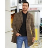 image:imageCOOFANDY Mens Wool Blend Coat Winter Trench Overcoat Classic PeacoatAbrown Plaid
